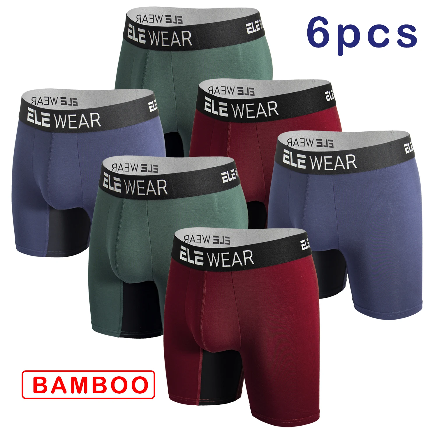 Bamboo Fiber Trunk - 6 Stück Bambus Herren Unterwäsche Boxershorts