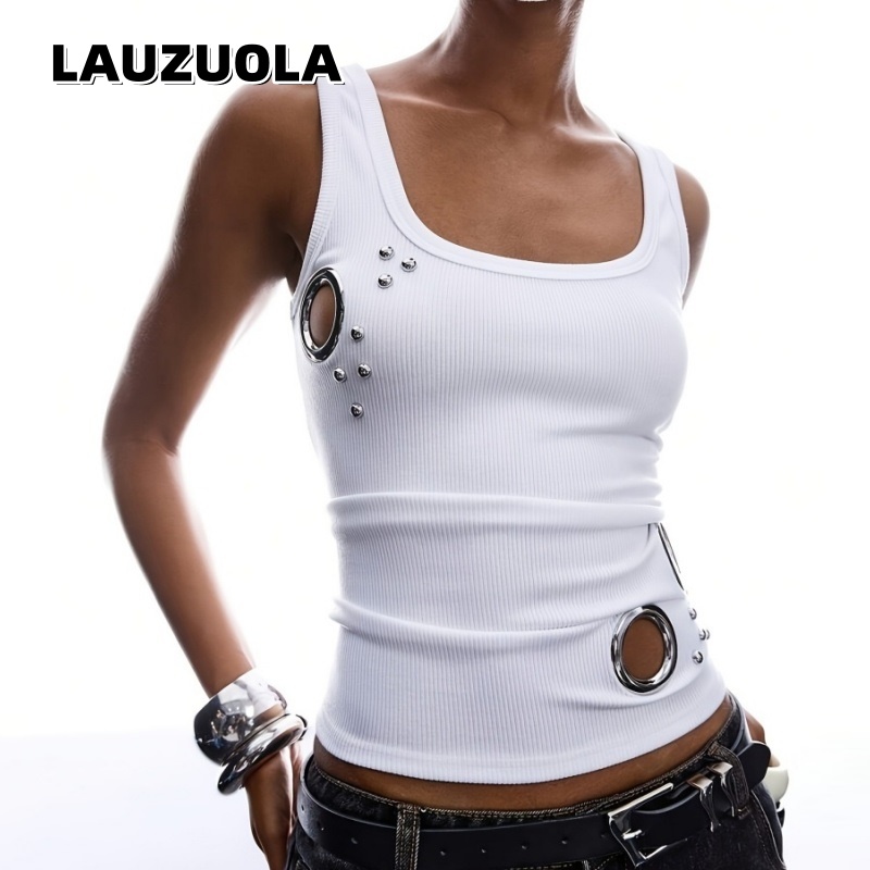 Tank Top Ribbed - 2026 Neues Damen-Ripp-Tanktop mit sexy Ösen-Ausschnitten,